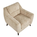 Carly Upholstered Armchair - Espresso Wood, Beige Fabric