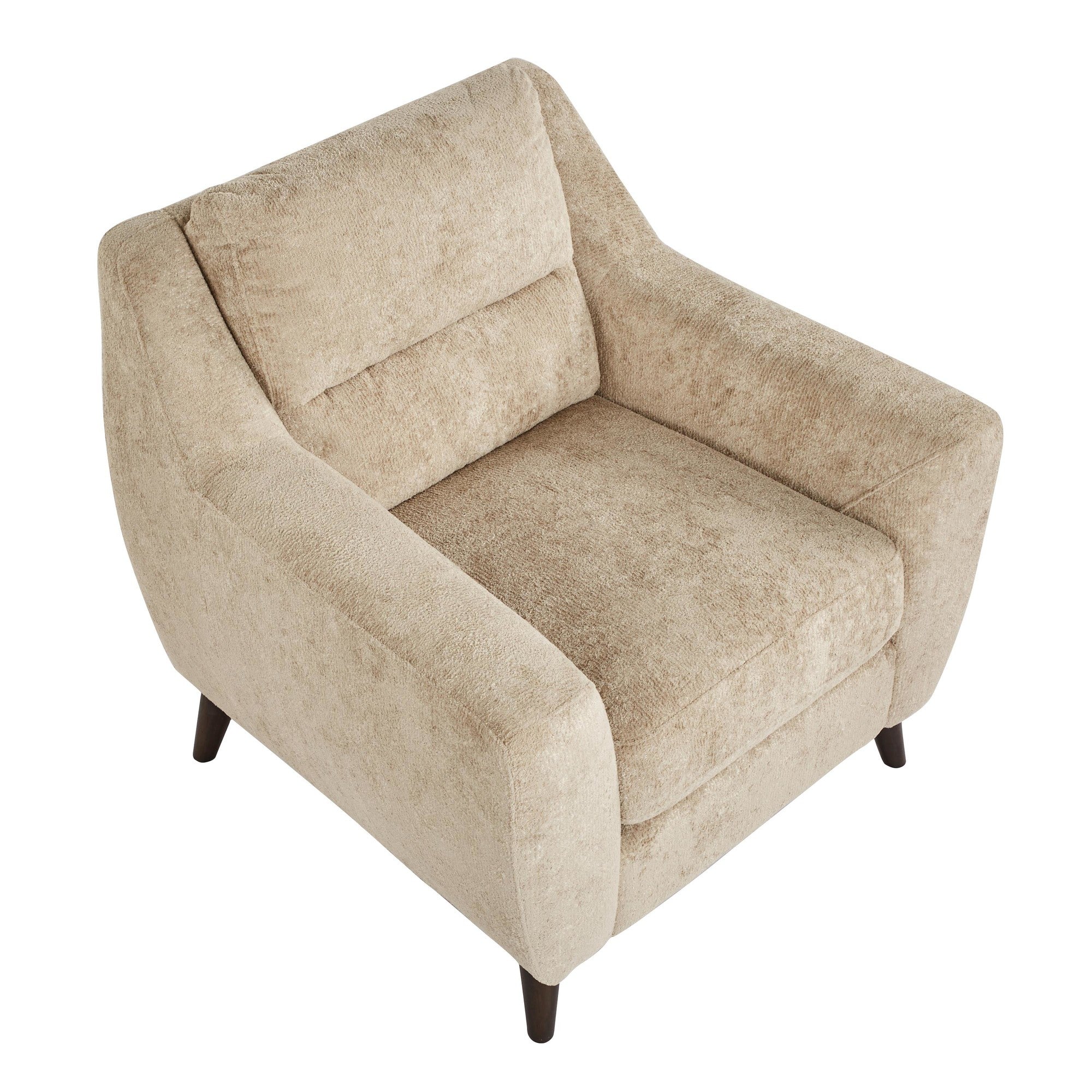 Carly Upholstered Armchair - Espresso Wood, Beige Fabric
