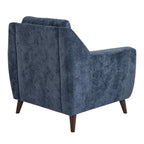 Carly Upholstered Armchair - Espresso Wood, Blue Fabric