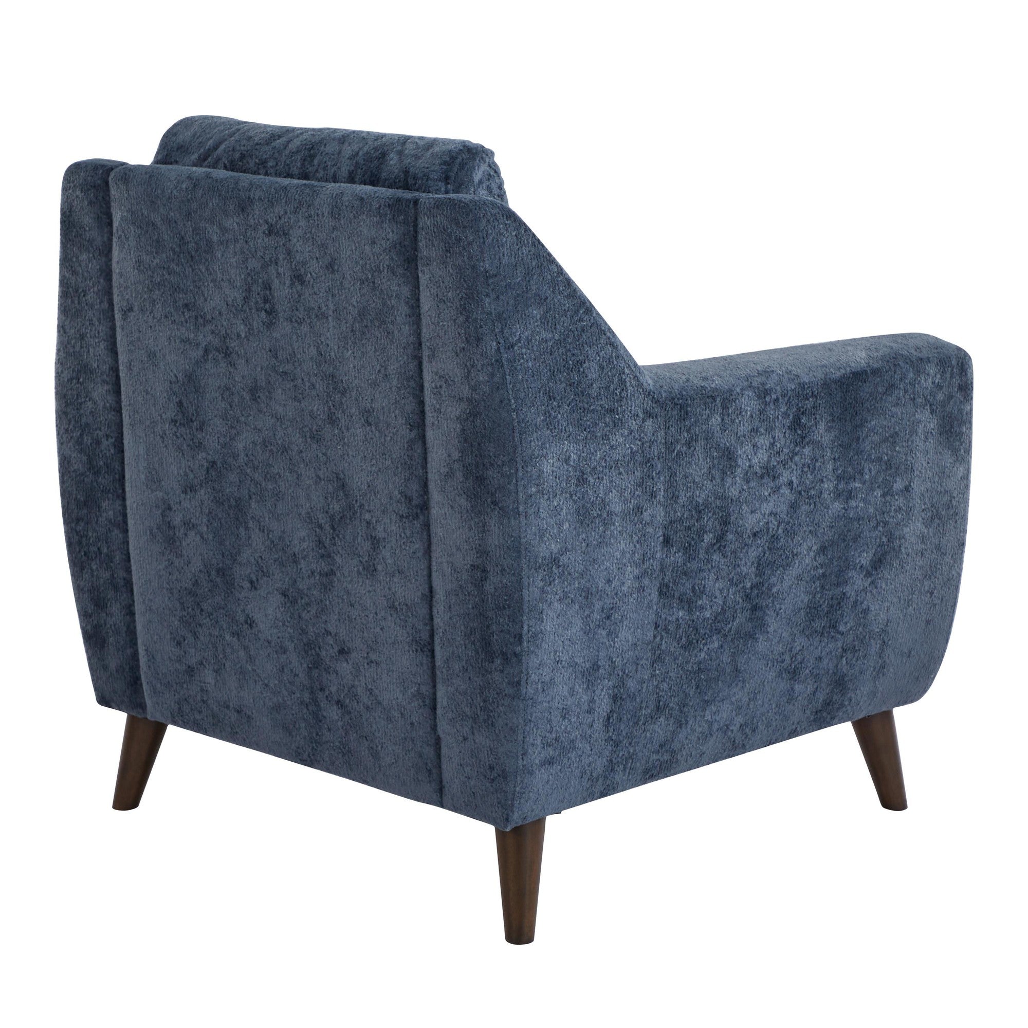 Carly Upholstered Armchair - Espresso Wood, Blue Fabric