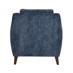 Carly Upholstered Armchair - Espresso Wood, Blue Fabric