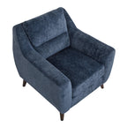Carly Upholstered Armchair - Espresso Wood, Blue Fabric