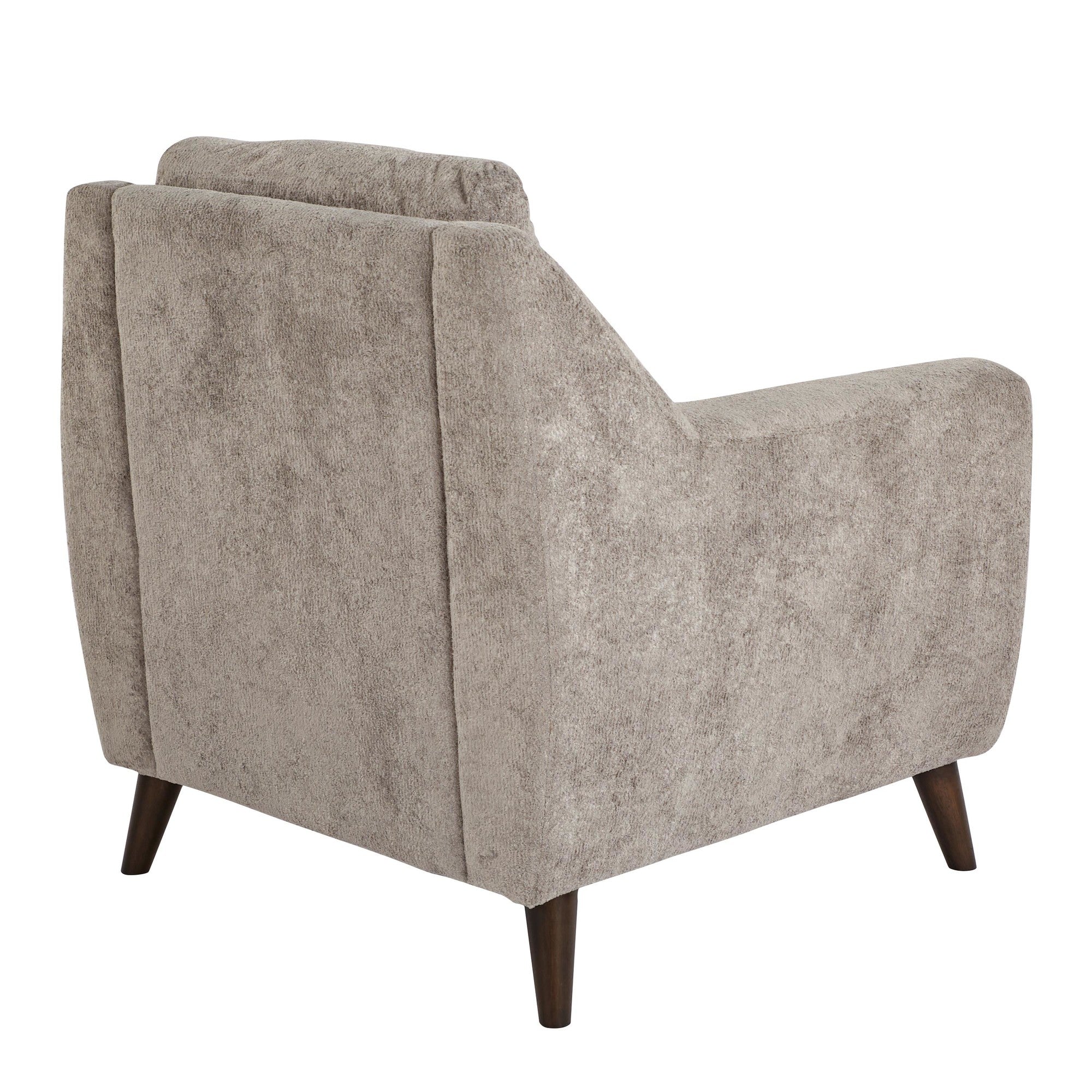 Carly Upholstered Armchair - Espresso Wood, Pewter Fabric