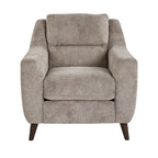 Carly Upholstered Armchair - Espresso Wood, Pewter Fabric