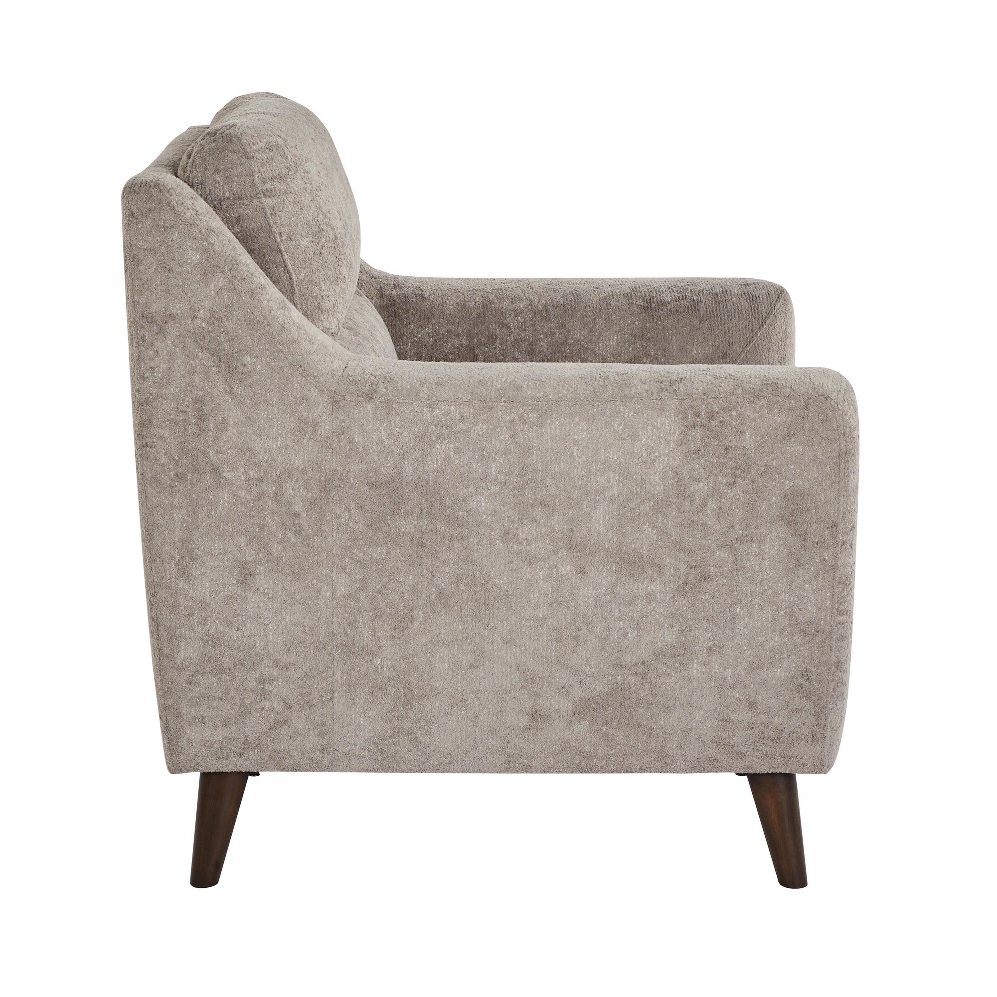 Carly Upholstered Armchair - Espresso Wood, Pewter Fabric