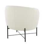 Chloe Accent Chair - Black Metal, White Sherpa