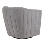 Finley Upholstered Swivel Accent Chair - Grey Fabric, Black Metal