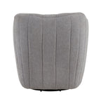 Finley Upholstered Swivel Accent Chair - Grey Fabric, Black Metal