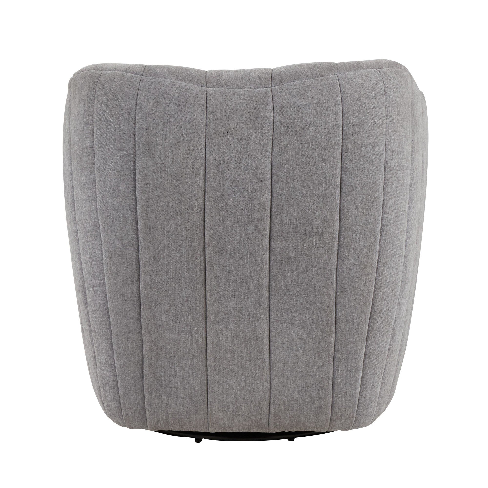 Finley Upholstered Swivel Accent Chair - Grey Fabric, Black Metal