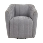 Finley Upholstered Swivel Accent Chair - Grey Fabric, Black Metal