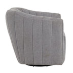 Finley Upholstered Swivel Accent Chair - Grey Fabric, Black Metal