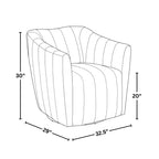 Finley Upholstered Swivel Accent Chair - Taupe Fabric, Black Metal