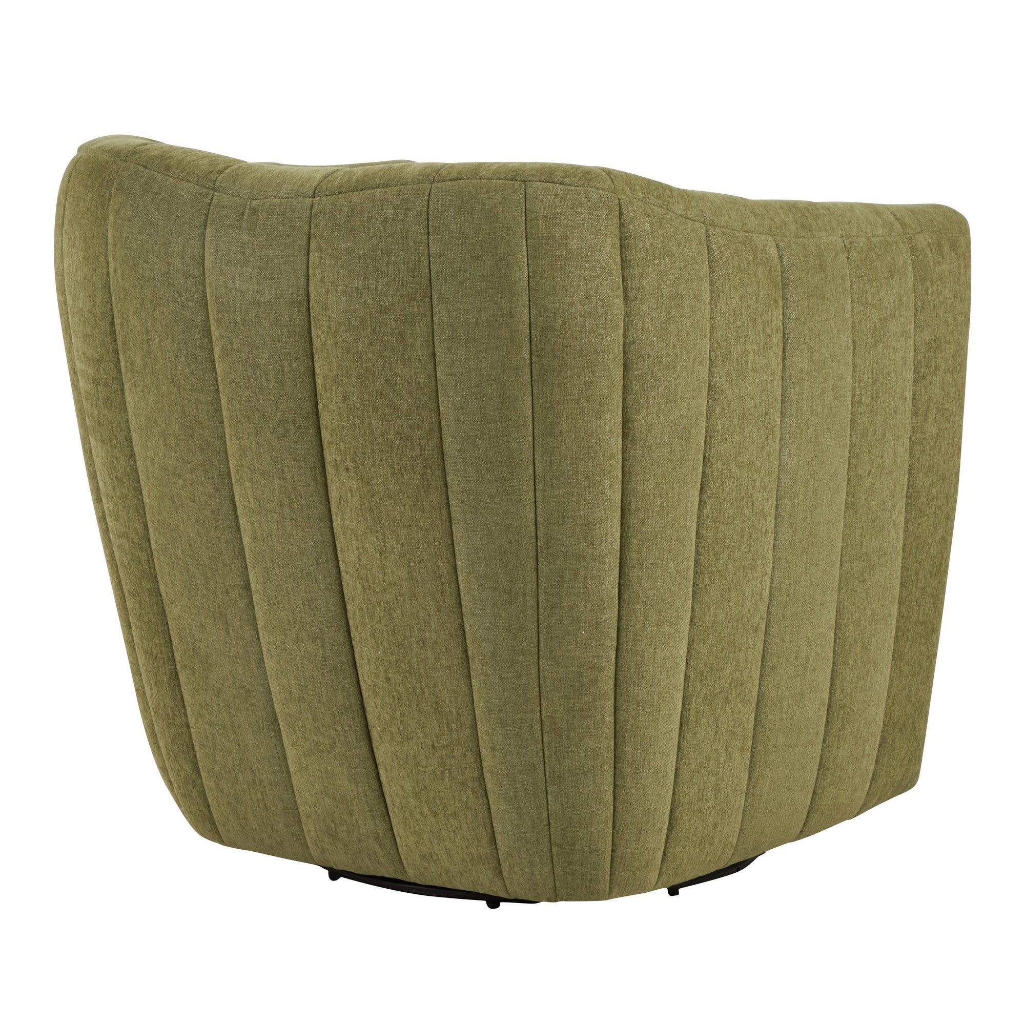 Finley Upholstered Swivel Accent Chair - Green Fabric, Black Metal