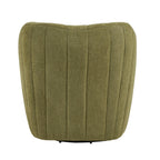 Finley Upholstered Swivel Accent Chair - Green Fabric, Black Metal