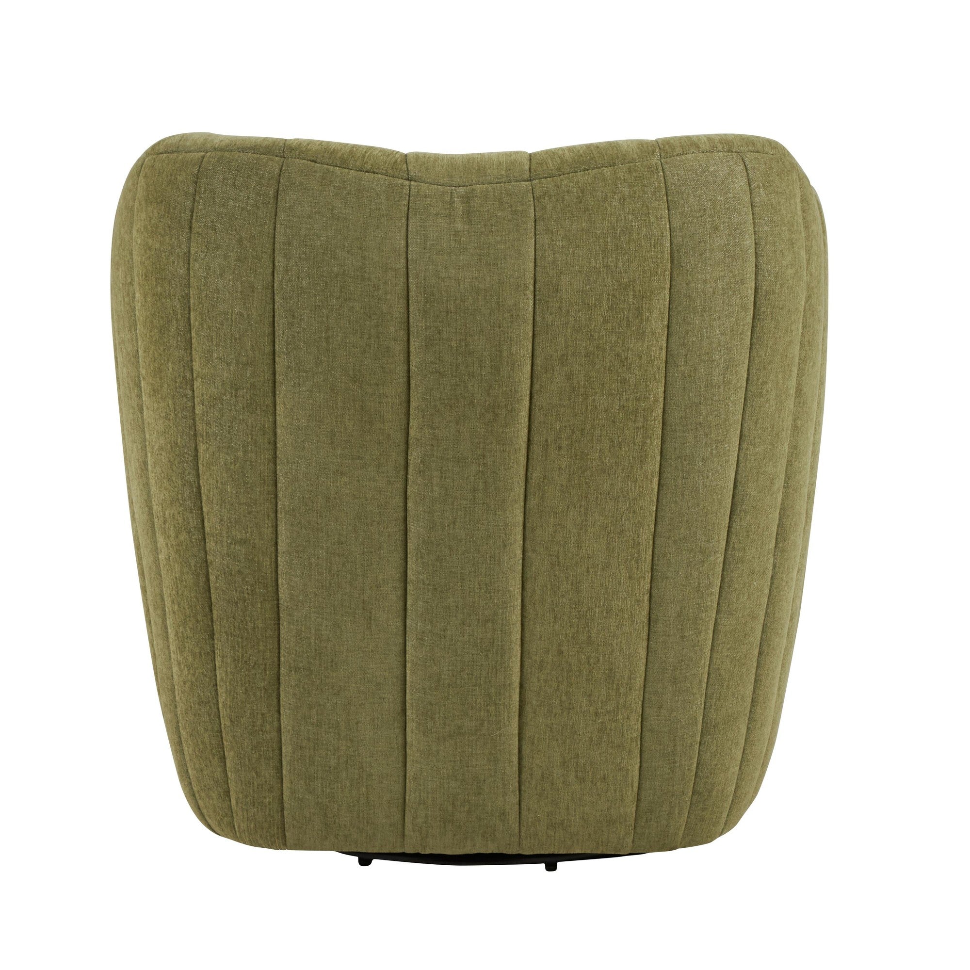 Finley Upholstered Swivel Accent Chair - Green Fabric, Black Metal