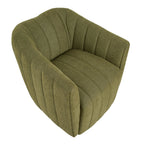 Finley Upholstered Swivel Accent Chair - Green Fabric, Black Metal