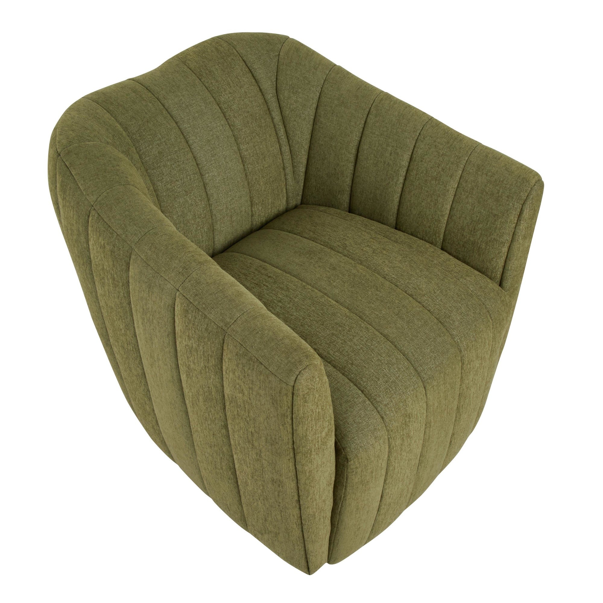 Finley Upholstered Swivel Accent Chair - Green Fabric, Black Metal