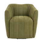 Finley Upholstered Swivel Accent Chair - Green Fabric, Black Metal