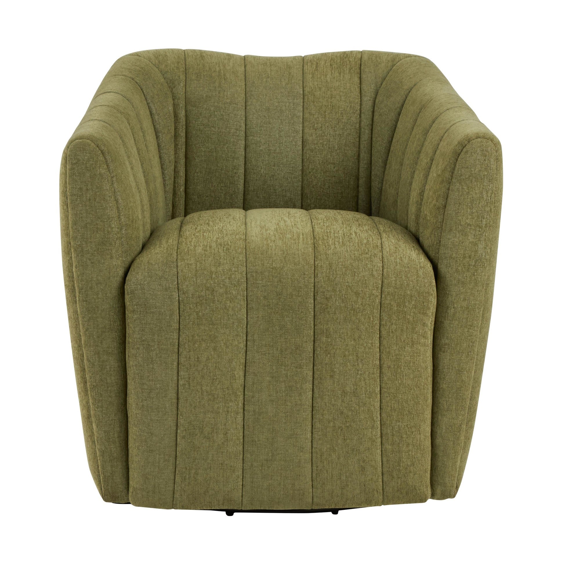 Finley Upholstered Swivel Accent Chair - Green Fabric, Black Metal