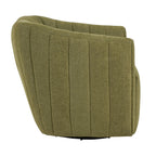 Finley Upholstered Swivel Accent Chair - Green Fabric, Black Metal