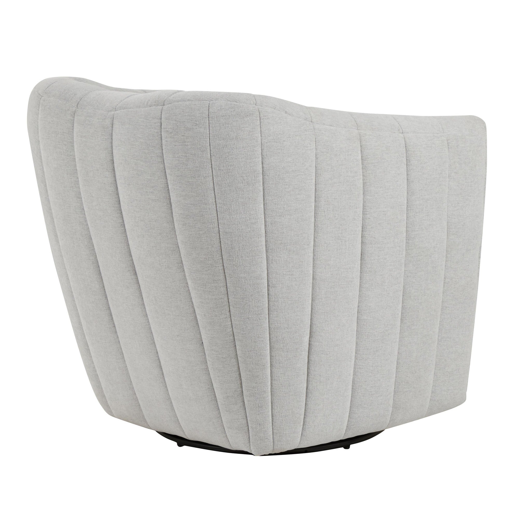 Finley Upholstered Swivel Accent Chair - Chalk Fabric, Black Metal