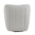 Finley Upholstered Swivel Accent Chair - Chalk Fabric, Black Metal