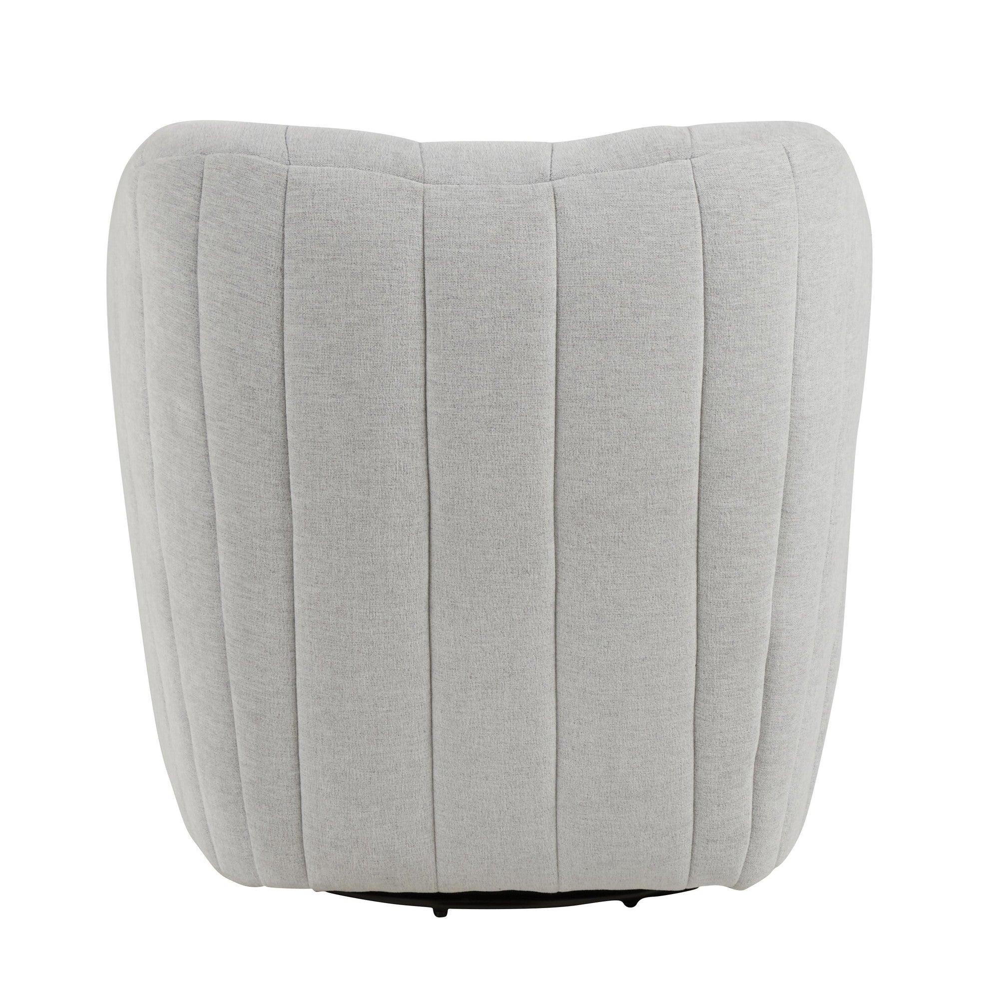 Finley Upholstered Swivel Accent Chair - Chalk Fabric, Black Metal