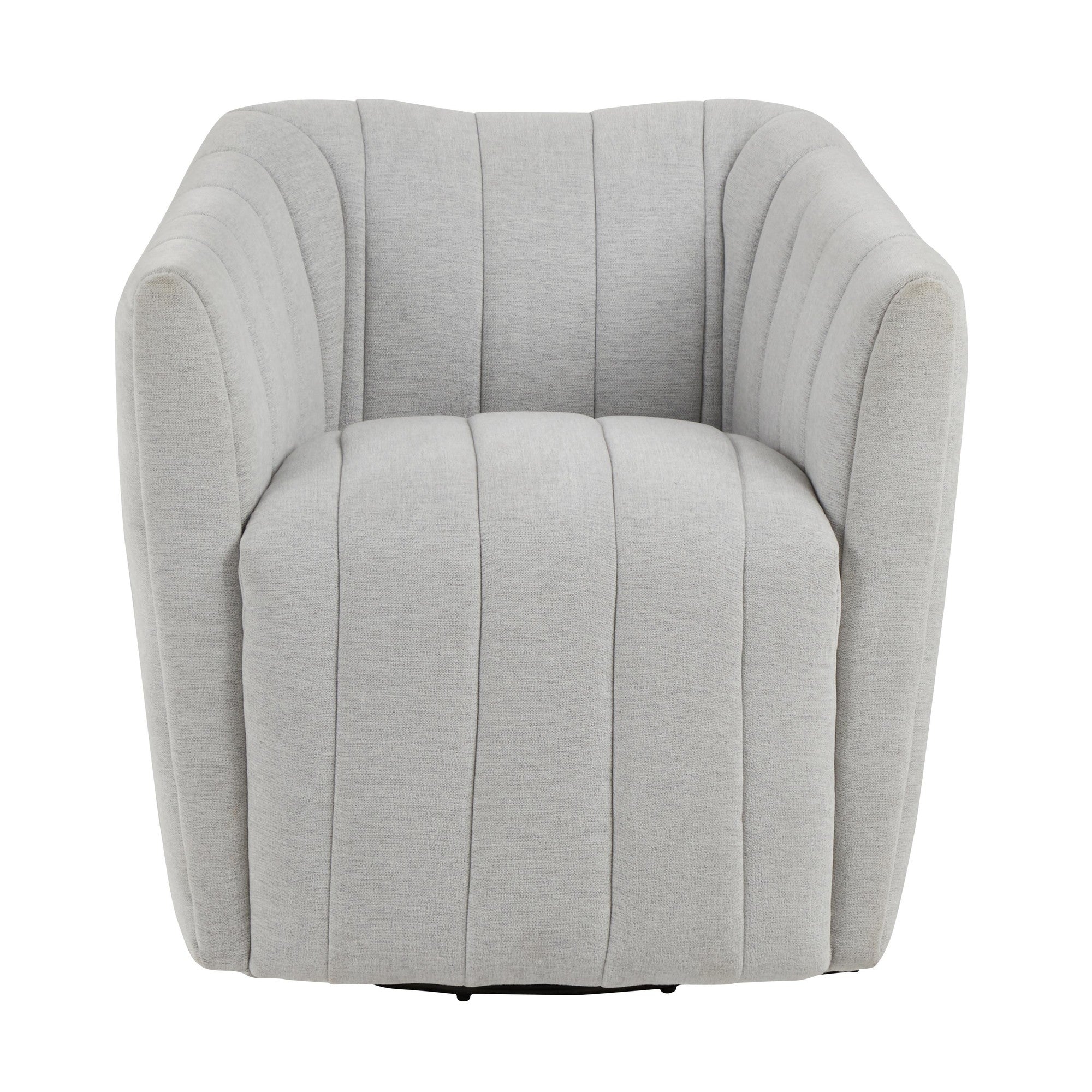 Finley Upholstered Swivel Accent Chair - Chalk Fabric, Black Metal