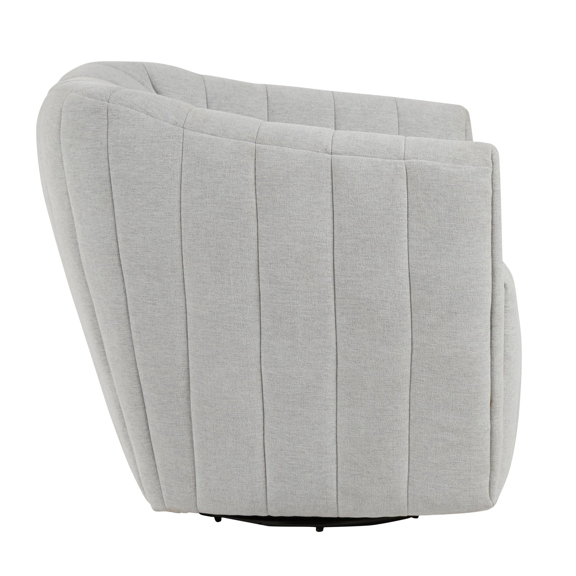 Finley Upholstered Swivel Accent Chair - Chalk Fabric, Black Metal
