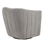 Finley Upholstered Swivel Accent Chair - Taupe Fabric, Black Metal