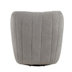 Finley Upholstered Swivel Accent Chair - Taupe Fabric, Black Metal