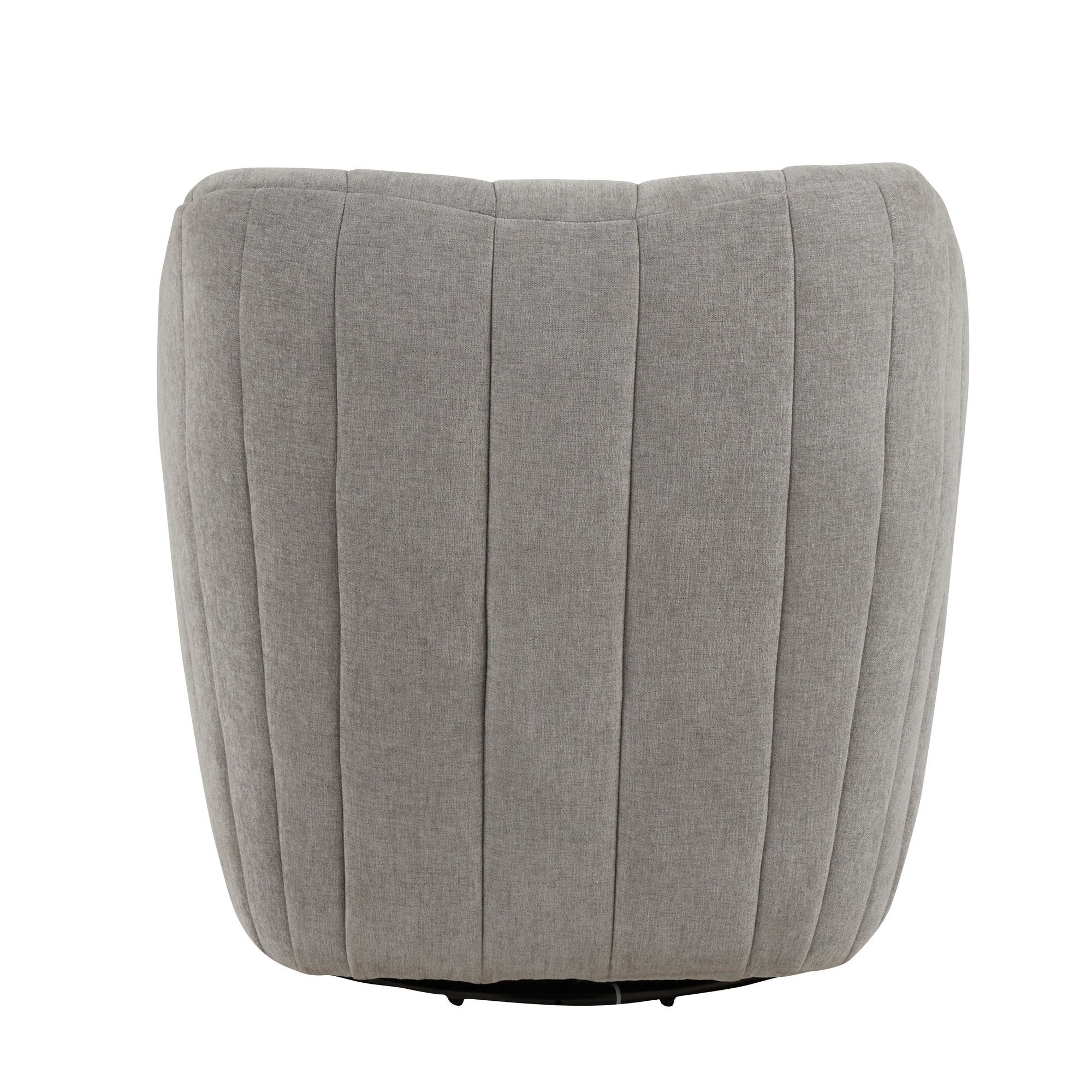 Finley Upholstered Swivel Accent Chair - Taupe Fabric, Black Metal