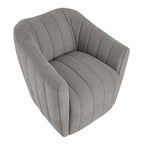 Finley Upholstered Swivel Accent Chair - Taupe Fabric, Black Metal