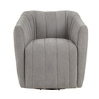 Finley Upholstered Swivel Accent Chair - Taupe Fabric, Black Metal