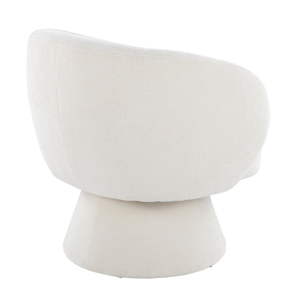 Fran Swivel Accent Chair - Cream Fabric