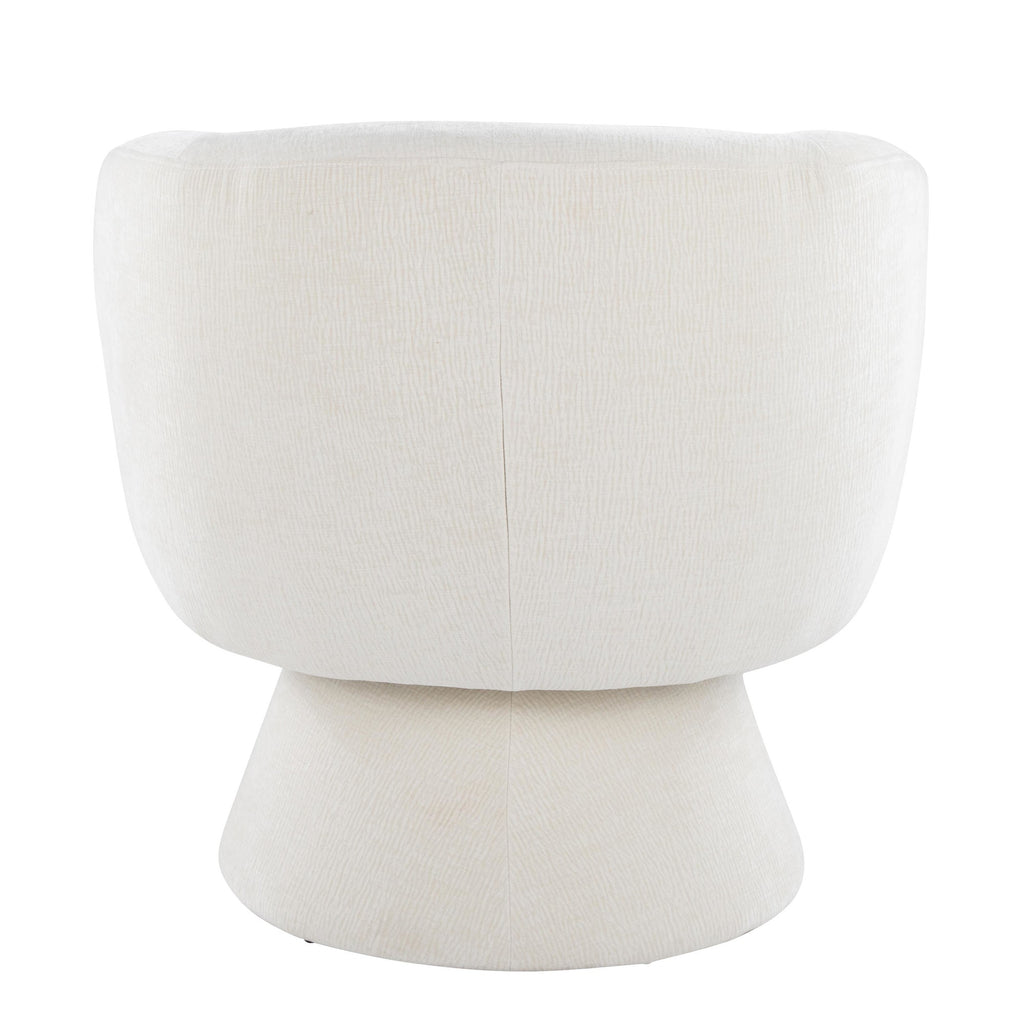 Fran Swivel Accent Chair - Cream Fabric