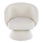 Fran Swivel Accent Chair - Cream Fabric