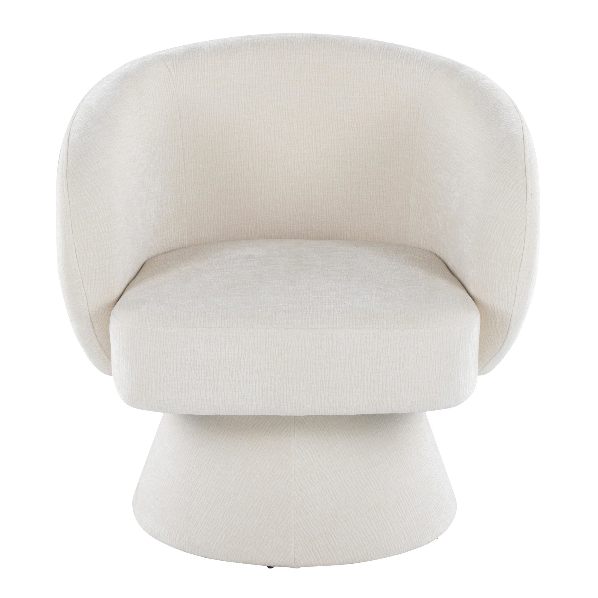Fran Swivel Accent Chair - Cream Fabric