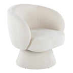 Fran Swivel Accent Chair - Cream Fabric