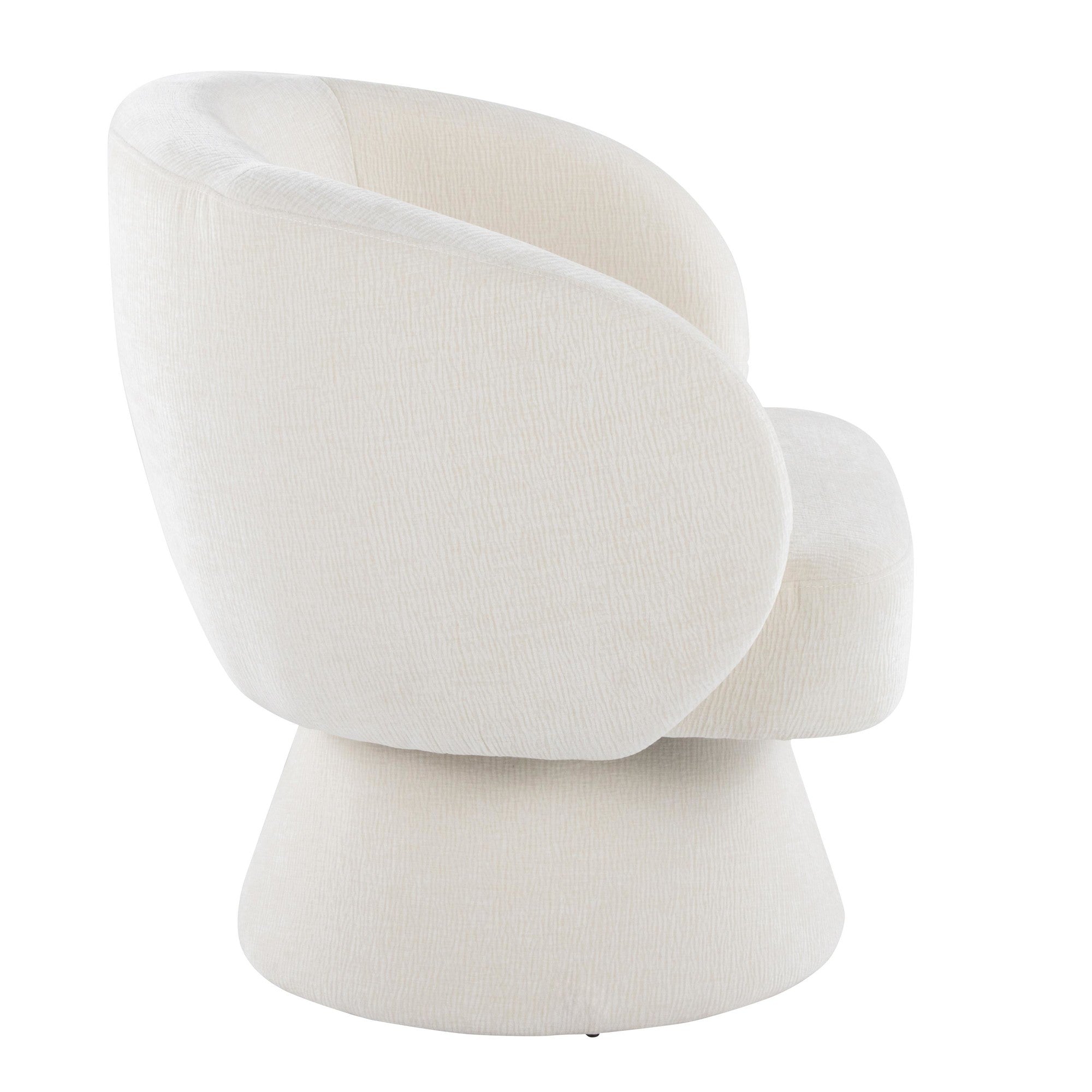 Fran Swivel Accent Chair - Cream Fabric