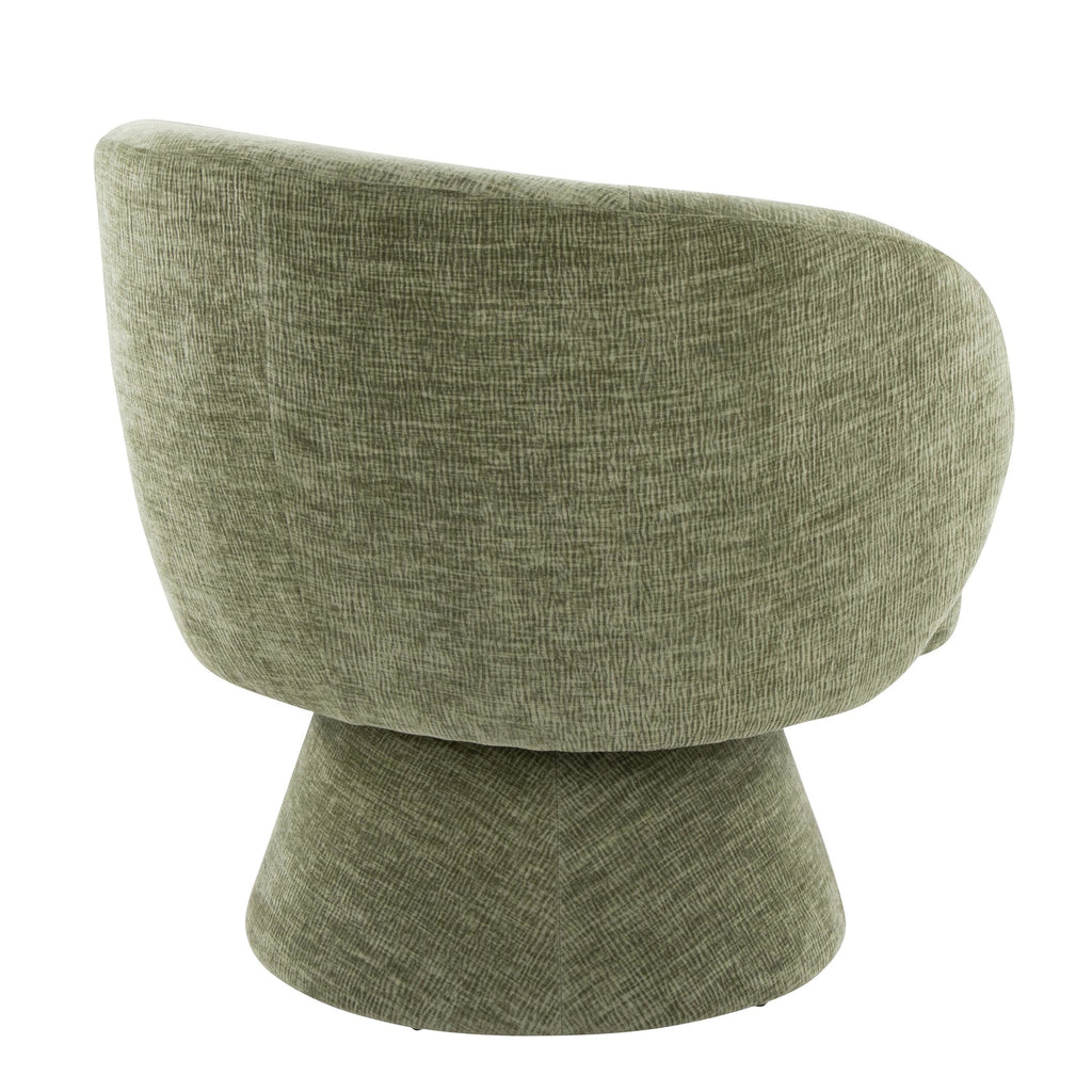 Fran Swivel Accent Chair - Green Fabric