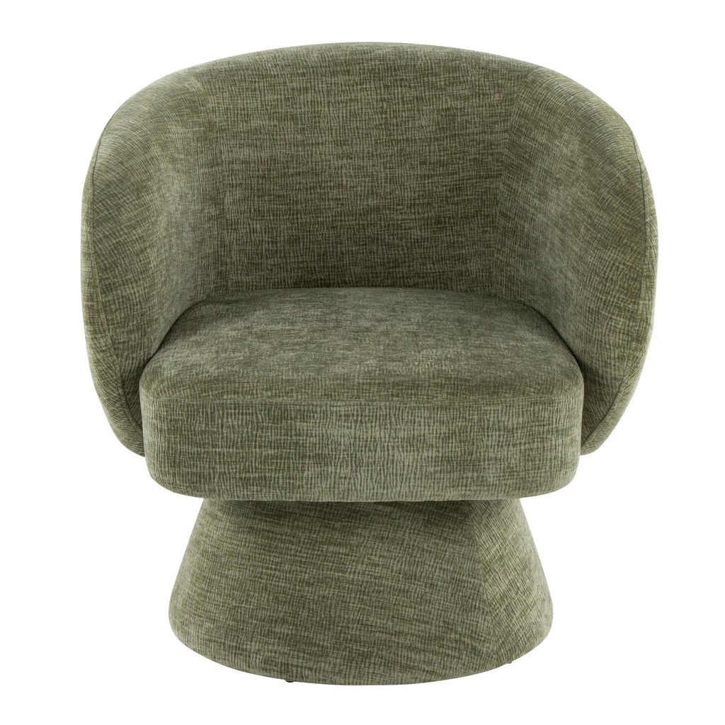 Fran Swivel Accent Chair - Green Fabric
