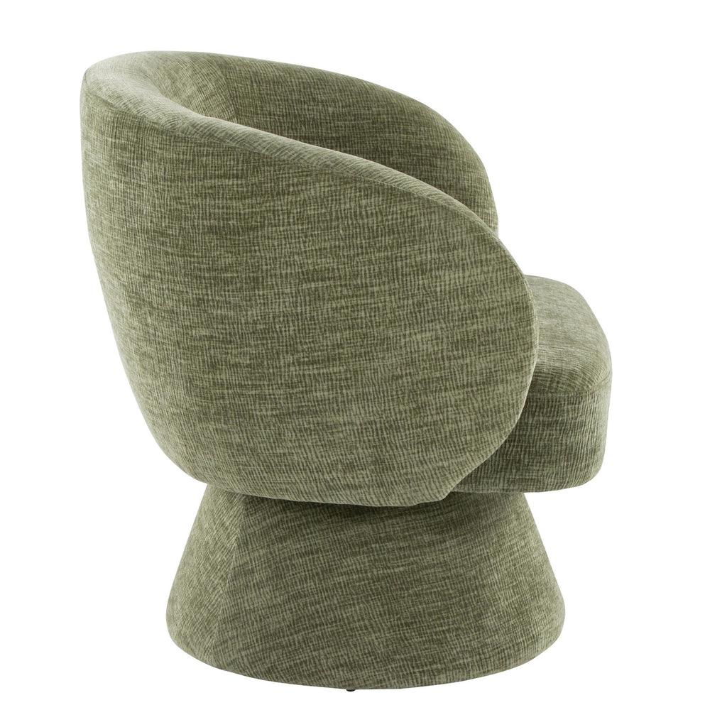 Fran Swivel Accent Chair - Green Fabric