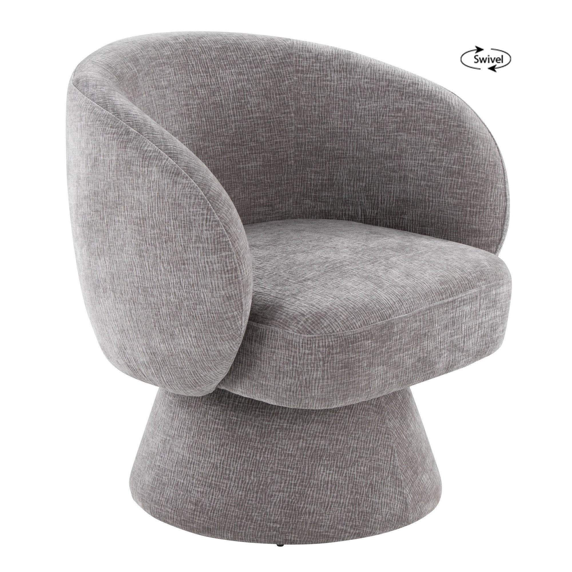Fran Swivel Accent Chair - Grey Fabric