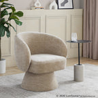 Fran Swivel Accent Chair - Light Brown Fabric