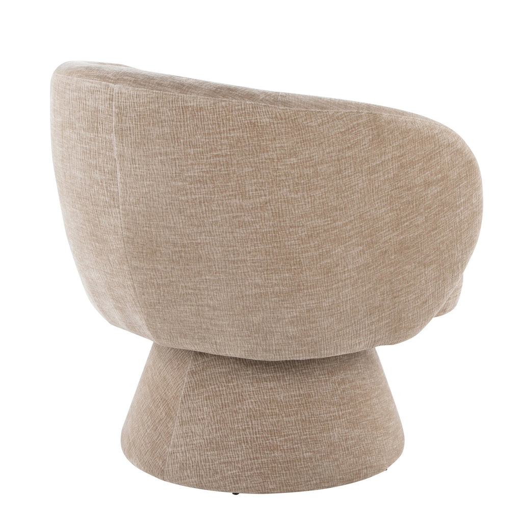 Fran Swivel Accent Chair - Light Brown Fabric