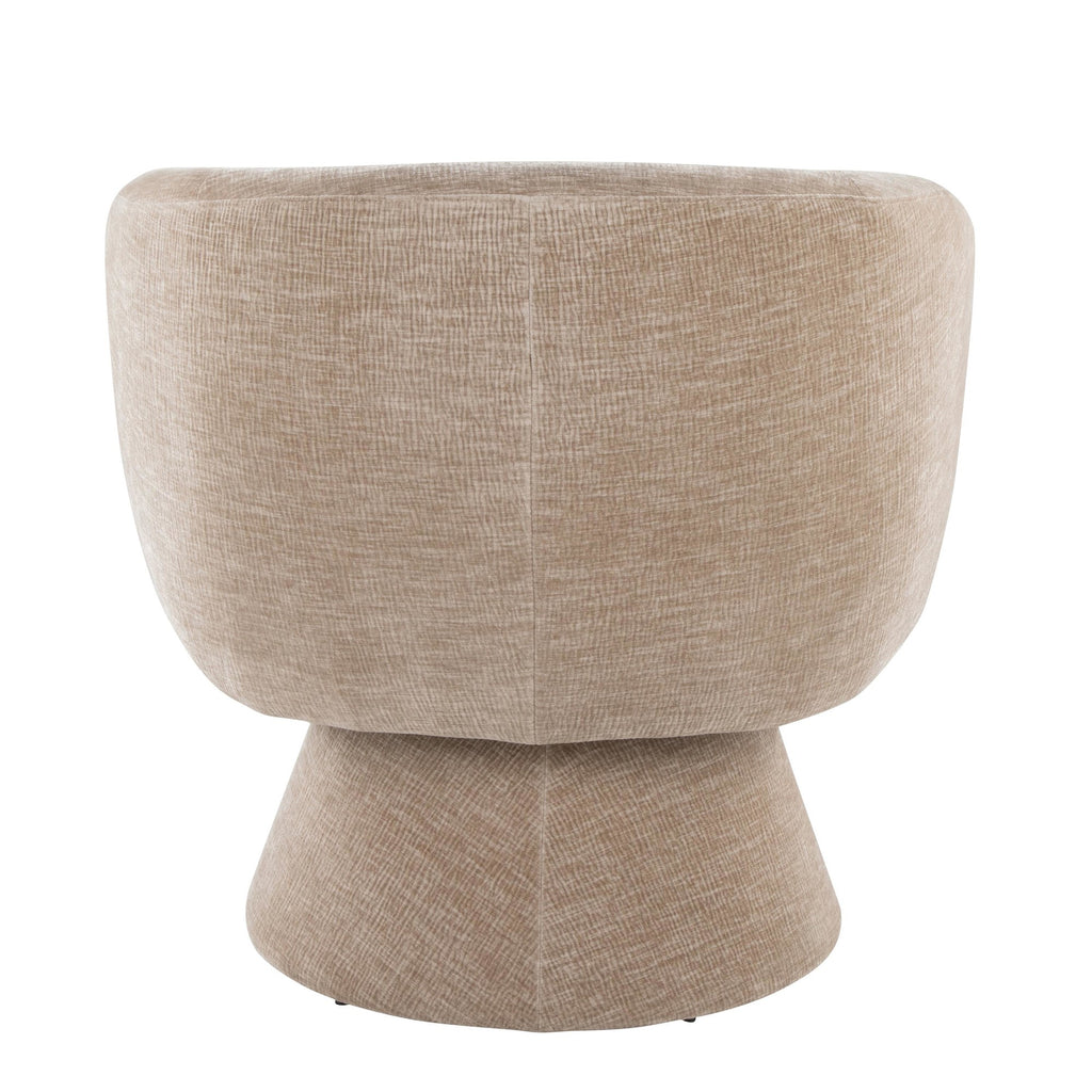 Fran Swivel Accent Chair - Light Brown Fabric