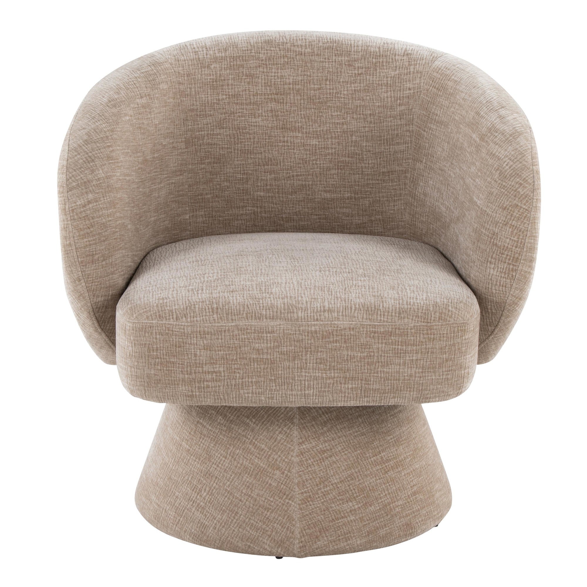 Fran Swivel Accent Chair - Light Brown Fabric