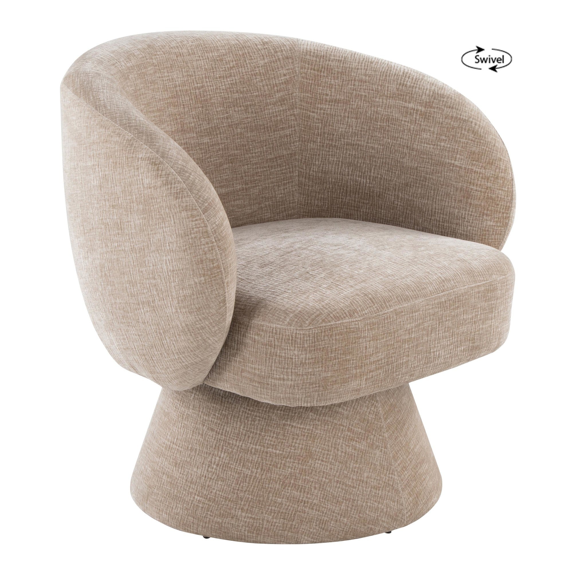 Fran Swivel Accent Chair - Light Brown Fabric