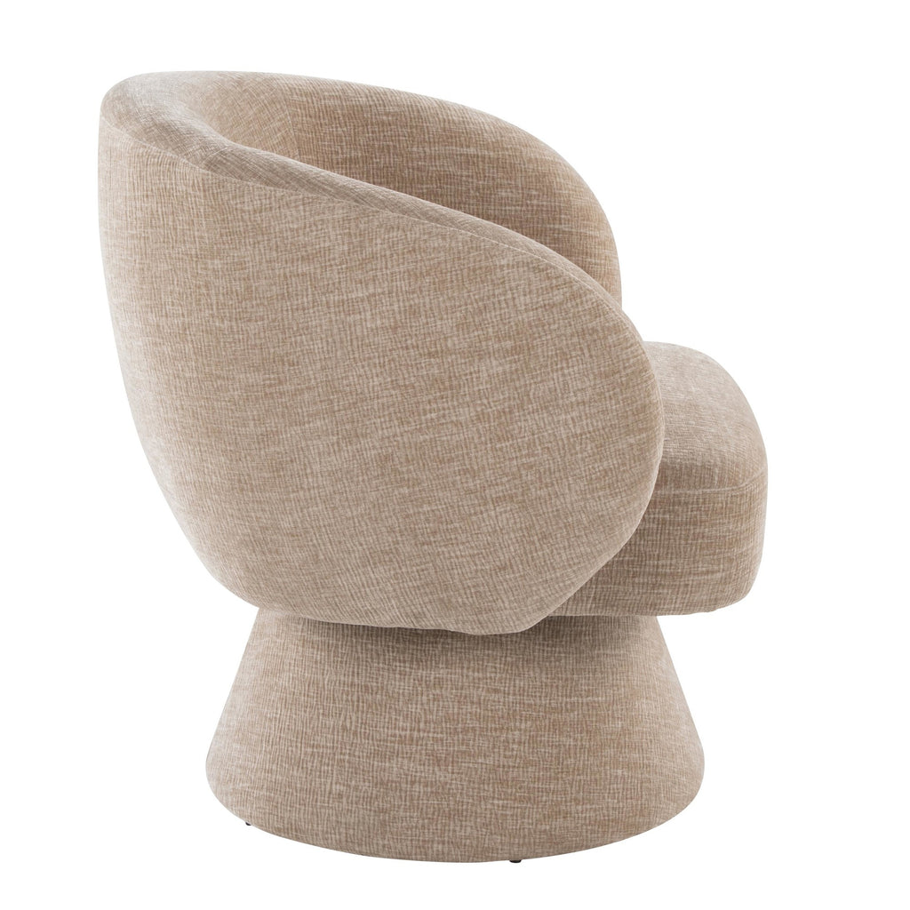 Fran Swivel Accent Chair - Light Brown Fabric